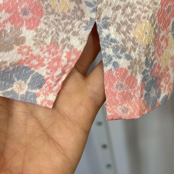 BOBI BLACK Women’s Faux Wrap Floral Top Pink/Blue Size Small - Picture 7 of 9